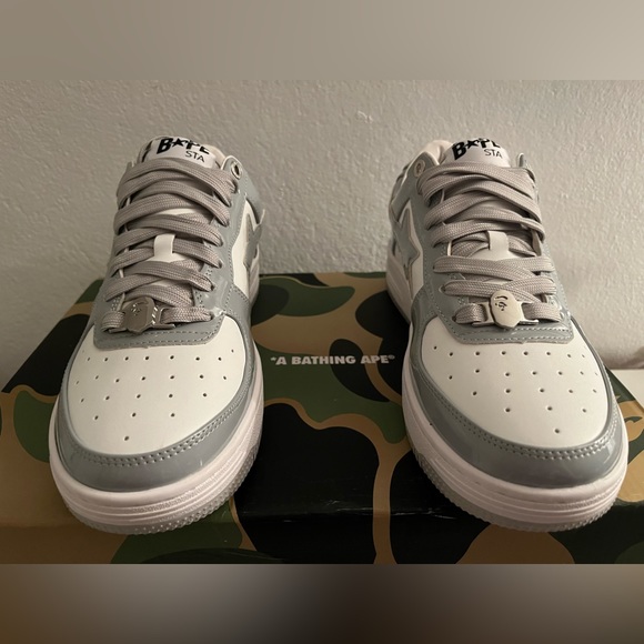 Brand New BAPE Silver and White Sneakers - Picture 3 of 6